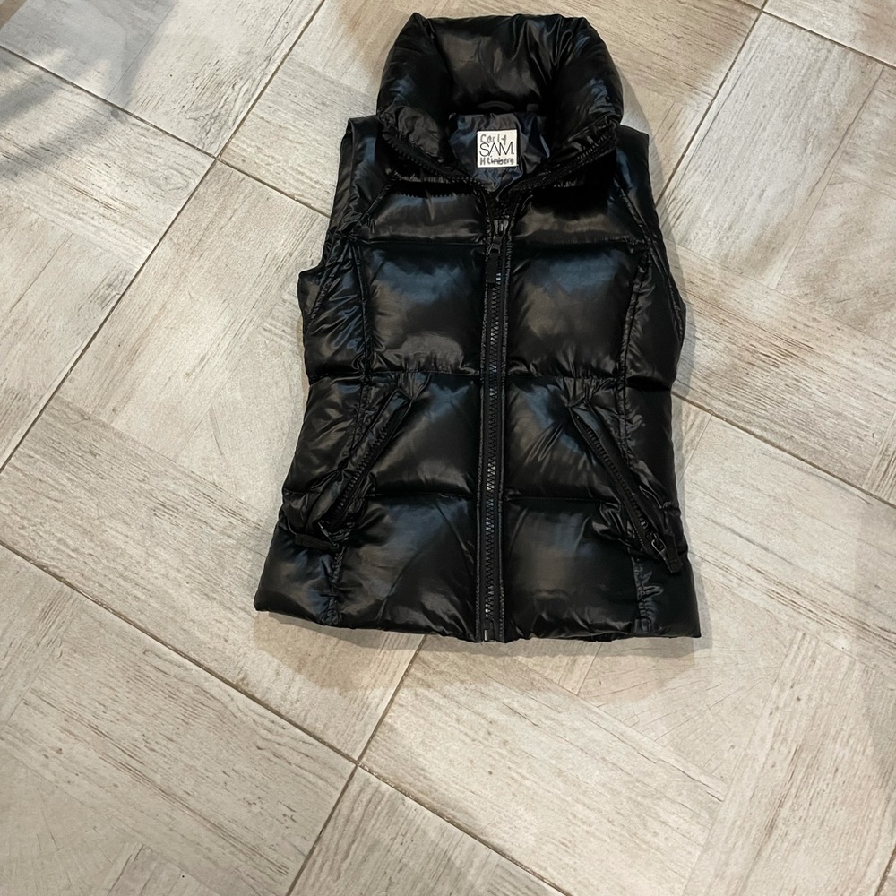 Sam puffer vest black womens xs very good condition
